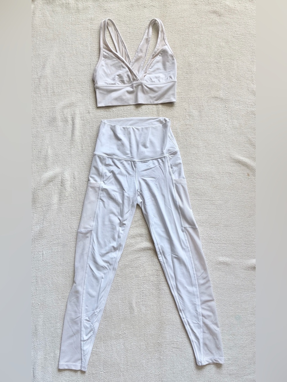 White Aerie Athletic Sports Bra + Leggings Matching Set — Size XS